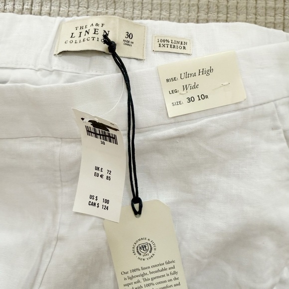 Abercrombie & Fitch White Wide-Leg Pants - Picture 5 of 5